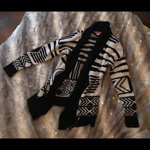 Cardigan. Black and white. Warm worn once!